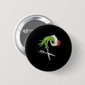 Grappige Elf Handen Kapper Kapsalon Schaar B Ronde Button 5,7 Cm (Voorkant /achterkant)