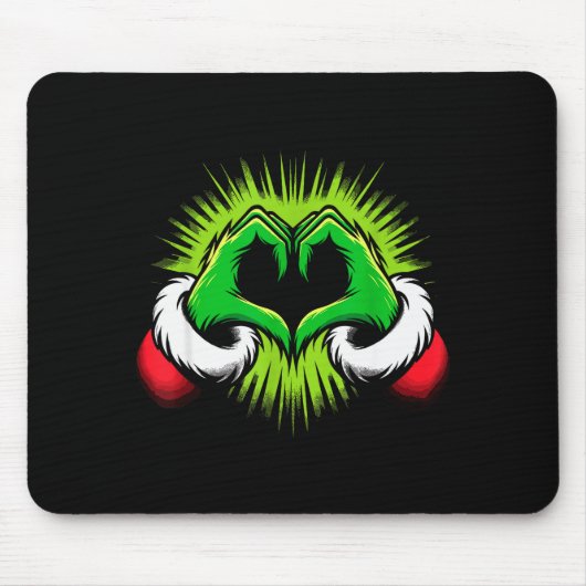 Grappige Elf Hart Handen Liefde Kerstmis Muismat (Voorkant)