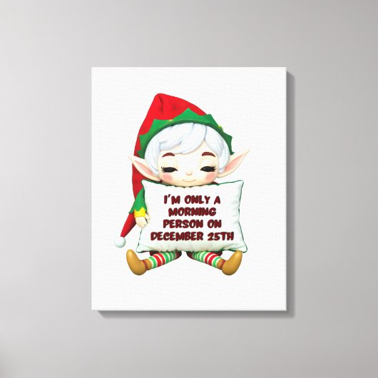 Grappige Elf Kerst Canvas Muurkunst (Voorkant)