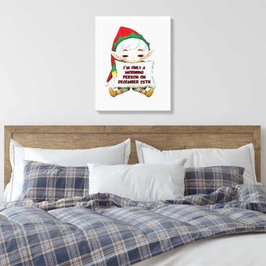 Grappige Elf Kerst Canvas Muurkunst (Insitu (Slaapkamer))
