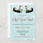 Grappige Elf Kerst Party uitnodiging (Voorkant / Achterkant)