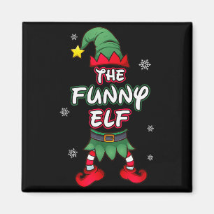 Grappige Elf Kerst Pyjama Pjs Matching Familie Gr Magneet
