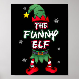 Grappige Elf Kerst Pyjama Pjs Matching Familie Gr Poster