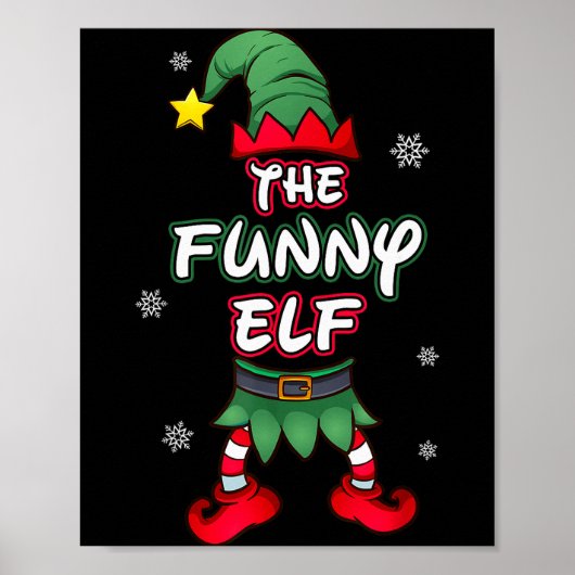 Grappige Elf Kerst Pyjama Pjs Matching Familie Gr Poster (Voorkant)