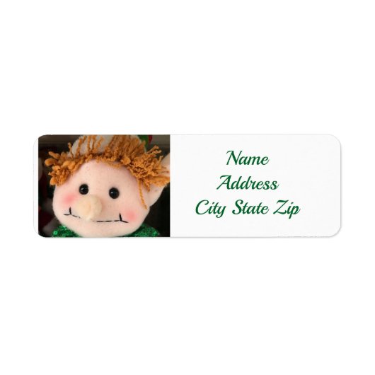 **GRAPPIGE ELF KERST** RETOURADRES ETIKET (Voorkant)