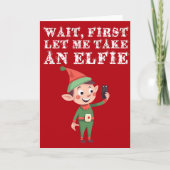 Grappige Elf Kerstwoordspeling laat me een elfie n Kaart (Voorkant)