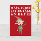 Grappige Elf Kerstwoordspeling laat me een elfie n Kaart (Gele Bloem)