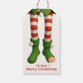 Grappige Elf Legs | Noordpool Streken Inpakpapier Cadeaulabel (Achterkant)