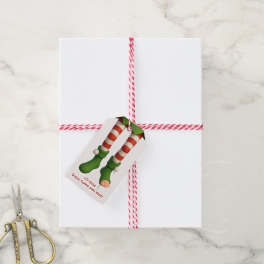 Grappige Elf Legs | Noordpool Streken Inpakpapier Cadeaulabel (Met Touw)