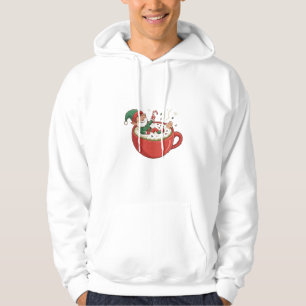 Grappige Elf Neemt Badkuip op Matcha Drank Hoodie