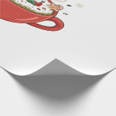 Grappige Elf neemt Bathub op Matcha Drink Cadeaupapier (Hoek)