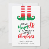 Grappige Elf Prettig Kerstfeest Feestdagenkaart (Voorkant)