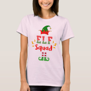 Grappige Elf Squad Kerstmis Matching T-shirt