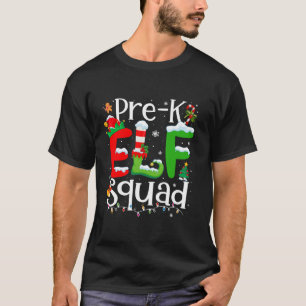 Grappige Elf Squad Prek Leraar Kerst Kind Kerstmis T-shirt