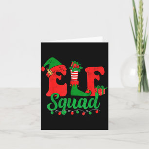 Grappige Elf Squad Sinterklaas Hoed Familie Matchi Kaart