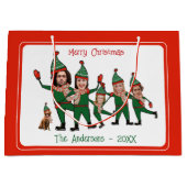 Grappige Elf Uw Familie van Zes Inclusief Hond Roo Groot Cadeauzakje (Voorkant)