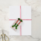 Grappige Elf Voeten | Noordpool Streken Inpakken Cadeaulabel (Met Touw)