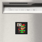 Grappige Elf Zes Zeven 6 7 Meme Kerst Kleding 67  Magneet (Insitu (Vaatwasser))
