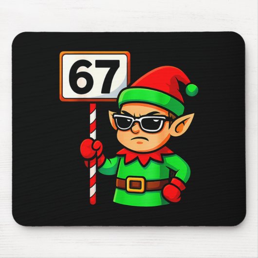 Grappige Elf Zes Zeven 6 7 Meme Kerst Kleding 67 Muismat (Voorkant)
