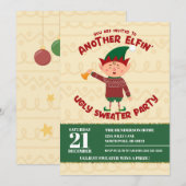 Grappige Elfen Kerstmis Horrortrui Feest Kaart (Voorkant / Achterkant)