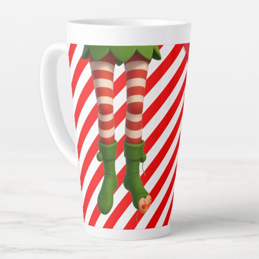 Grappige Elfenbenen Kerstkaart | Noordpool Ondeuge Latte Mok (Linkerhoek)