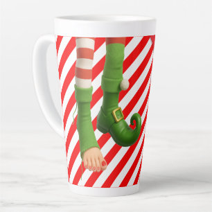 Grappige Elfenbenen Kerstkaart Noordpool Ondeuge Latte Mok