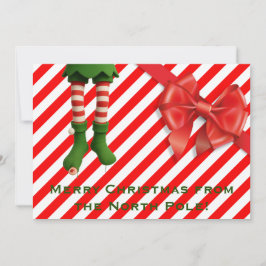 Grappige Elfenbenen Kerstkaart | Noordpool Schelme
