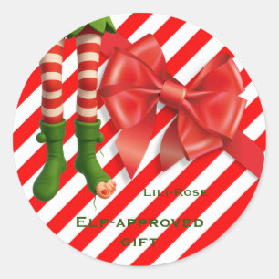 Grappige Elfenbenen Kerstmis   Noordpool Schelmens Ronde Sticker