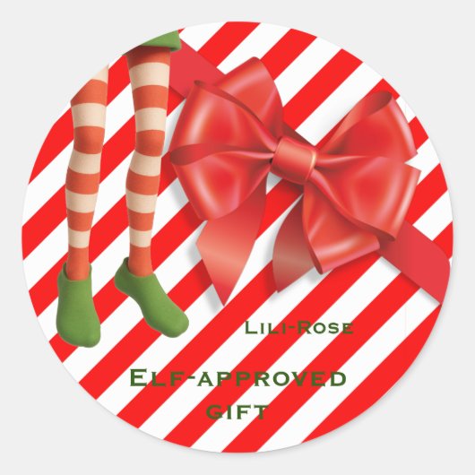 Grappige Elfenbenen Kerstmis | Noordpool Schelmens Ronde Sticker (Voorkant)
