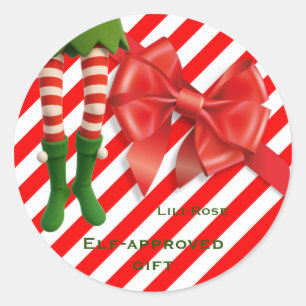 Grappige Elfenbenen Kerstmis Noordpool Schelmens Ronde Sticker
