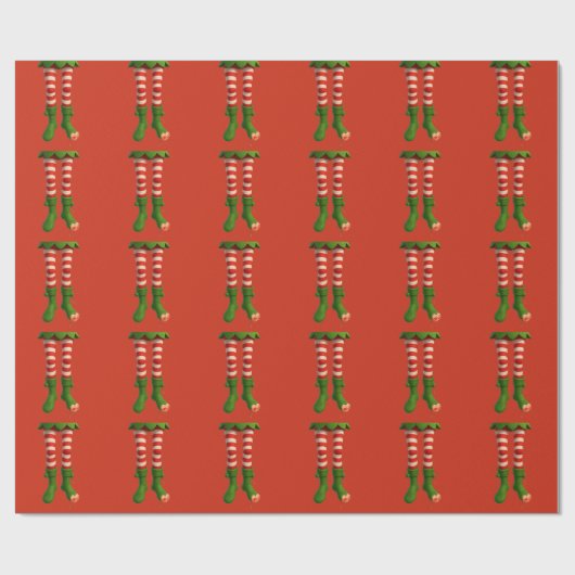 Grappige Elfenbenen | Noorderlicht Kerstmis Cadeaupapier (Vlak)