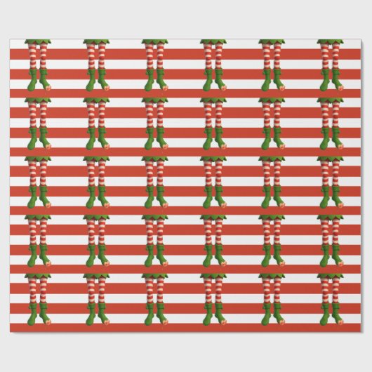 Grappige Elfenbenen | Noorderlicht Kerstmis Cadeaupapier (Vlak)