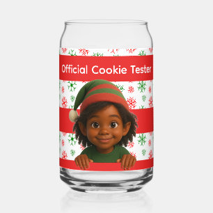 Grappige Elfengezichten & -benen   Kerstpret in de Blikvorm Glas
