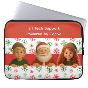 Grappige Elfengezichten & -benen Noordpool Werkp Laptop Sleeve