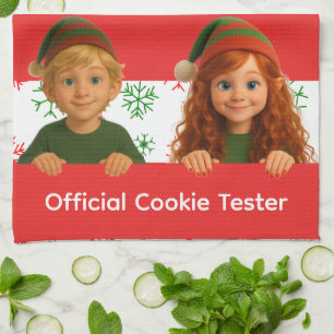 Grappige Elfengezichten   Officiële Cookie Tester  Theedoek