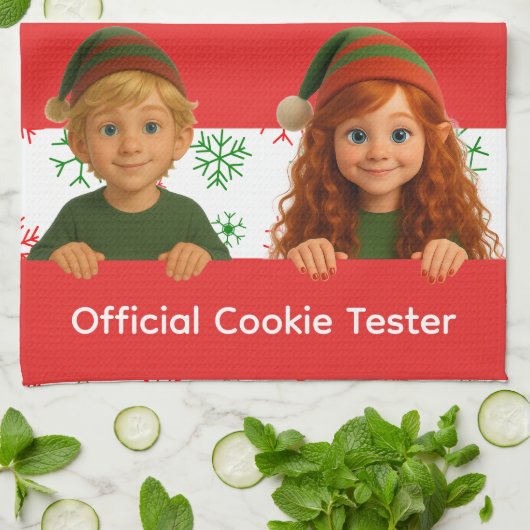 Grappige Elfengezichten | Officiële Cookie Tester Theedoek (Gevouwen)