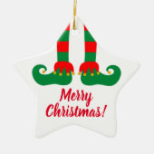 Grappige elfenvoeten Kerstboom ornament cadeau (Voorkant)