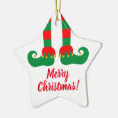Grappige elfenvoeten Kerstboom ornament cadeau (Links)