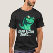 Grappige Elio Lizard Button Meme T-shirt (Voorkant)