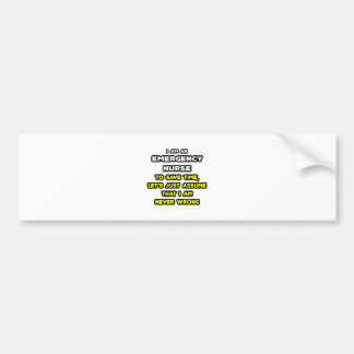 Grappige Emergency Nurse T-shirts en geschenken Bumpersticker