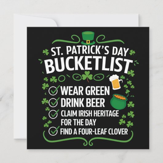Grappige Emmerlijst Vier St. Patrick's Dag Kaart (Voorkant)