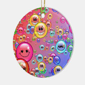 Grappige Emoji Bellen Keramisch Ornament (Links)