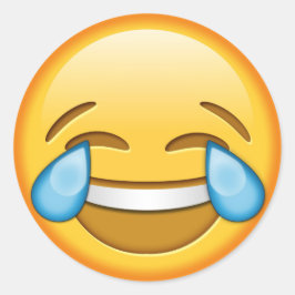 Grappige emoji glanzende ronde sticker