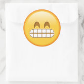 Grappige emoji glanzende ronde sticker (Tas)
