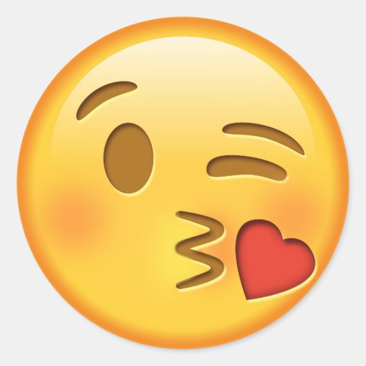 Grappige emoji glanzende ronde sticker (Voorkant)