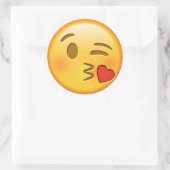 Grappige emoji glanzende ronde sticker (Tas)