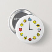 Grappige Emoji Klok Pin Button (Voorkant /achterkant)
