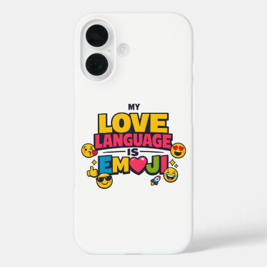 Grappige Emoji Liefhebber iPhone 16 Hoezen (Achterkant)