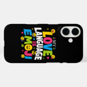 Grappige Emoji Liefhebber iPhone 16 Hoezen (Achterkant (horizontaal))