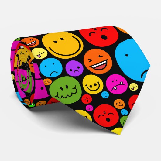 Grappige Emoji Stemmingen Stropdas (Opgerold)